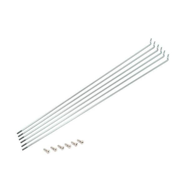 カラー：クロームタイプ：鉄/CP単位：1セット(6本入)セット内容/付属品：スポーク×6本 付属品：#13真鍮ニップル×6個