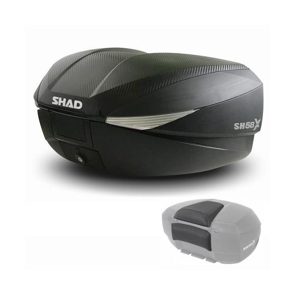 SHAD(シャッド) 【セット品】SH58X トップケース カーボン バックレスト セット  バイク