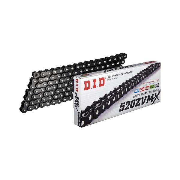 メーカー品番：DID520ZVM-X-112L BK&amp;BKカラー：ブラックタイプ：シールチェーン(Xリング)単位：1本セット内容/付属品：付属ジョイント：カシメジョイント(ZJ)