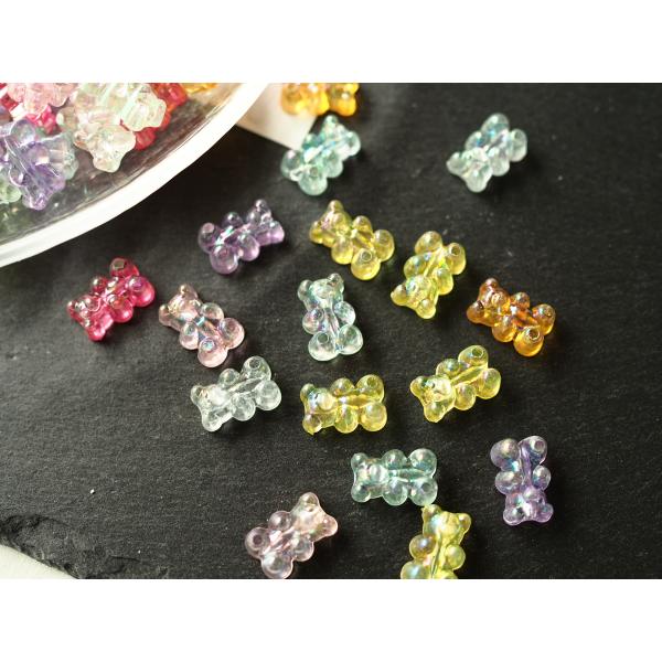 商品名：【1円祭り】くまグミパーツ　デコ　10個入り　カラフル　アクリル　ネイルパーツ　クリアくまのグミパーツ10個入りです。素材：アクリルサイズ：16mm穴あき加工済み※購入前に必ずお読みくださいコチラの商品は、期間限定で1円にて販売して...