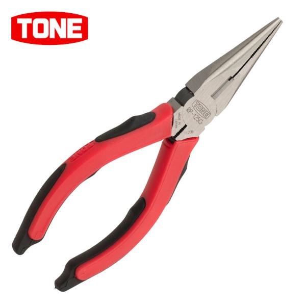 TONE ラジオペンチ RP-150G握りやすく、力が入れやすい！鉄線や針金を切ったり細工したり、または小さい部品などを挿入したり、取り出したりするために使用する工具です。ペンチより狭い箇所の細工や細い鉄線・針金の切断作業に最適です。狭い箇...