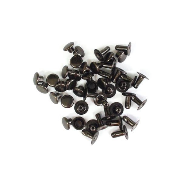 小カシメ 片面足並 黒ニッケル 10コ入