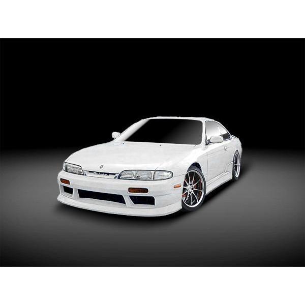 s14シルビア社外フロントバンパー サイドステップ セット シルビア S14 サイドステップ 前期 エアロ FRP 未塗装 社外品 左右