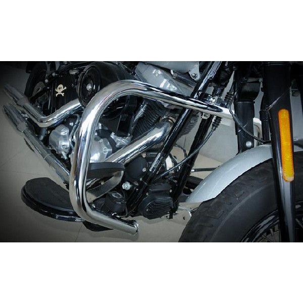 VT400S エンジンガードバイクフレームパーツ クロームメッキ DIMOTIVエンジンガード クロムメッキ CROSS BONES ハーレー クロス