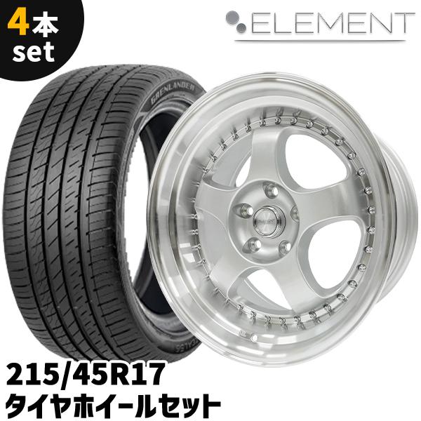 タイヤ　ホイール4本セット 215−45−17 100ピッチ タイヤホイール 4本セット ELEMENT M1228 215/45R17 17インチ 9J+20 5H