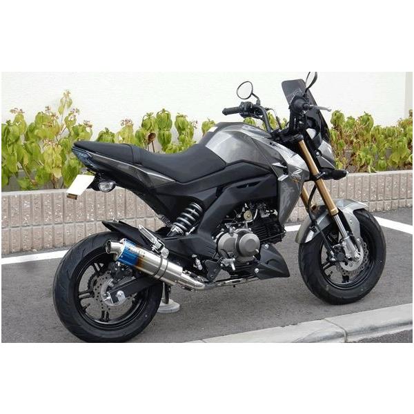 WR WR'S Kawasaki Z125PRO用 チタンショートオーバル焼き色