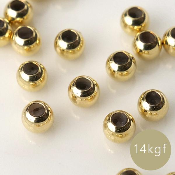 14KGF シリコン入りストッパービーズ 3mm 丸玉 ゴールドフィルド 金属