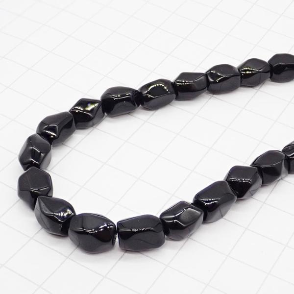 高品質☆336】 約40cmタンブル カット連 オニキス 粒サイズ約7*9mm