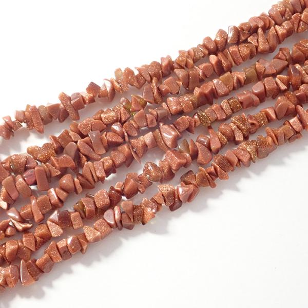 茶金石 さざれ石 約3*5mm 穴あり 1連 80cm 天然石 パワーストーン 連