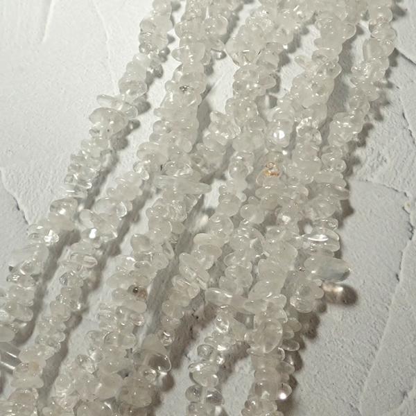 約80cm連 水晶】さざれ ビーズ 約3*5mm 1本 クリスタル パワーストーン