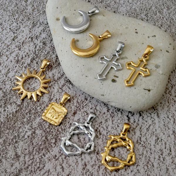 ペンダントトップ ゴシック 1個 ステンレス SUS304 金属アレルギー対応 メタルチャーム クロス 十字架 ネックレス 材料 ハンドメイド