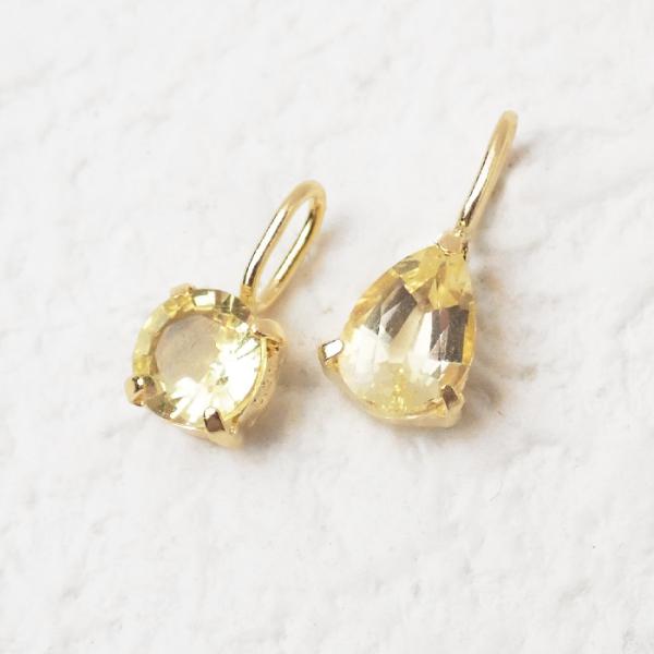 K18 刻印入り】ゴールデンダンビュライト チャーム トップ 18金 天然石