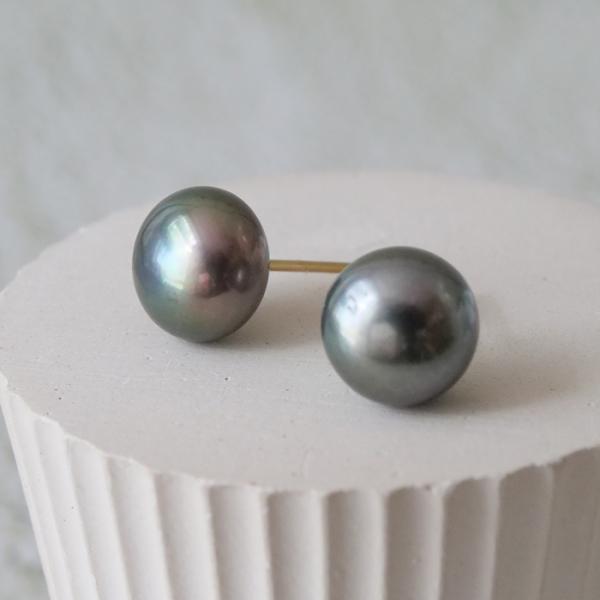数量限定 K18 淡水パール 8mm ブラック レディース 一粒ピアス アクセサリー ギフト 誕生日 女性 結婚式 卒業式 冠婚葬祭 対象外 ポイント利用