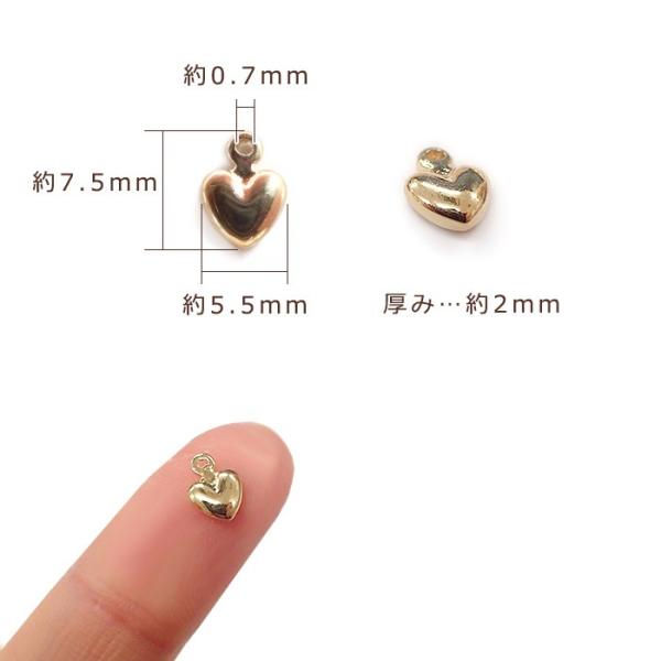 メタルチャーム (31) ハート K24メッキ 24金 1個 パーツ ピアス カン