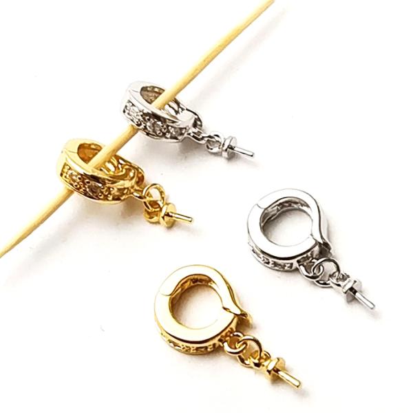 61. クリッカー 突き刺し付き 1個 ゴールド ペンダントトップ金具 留め