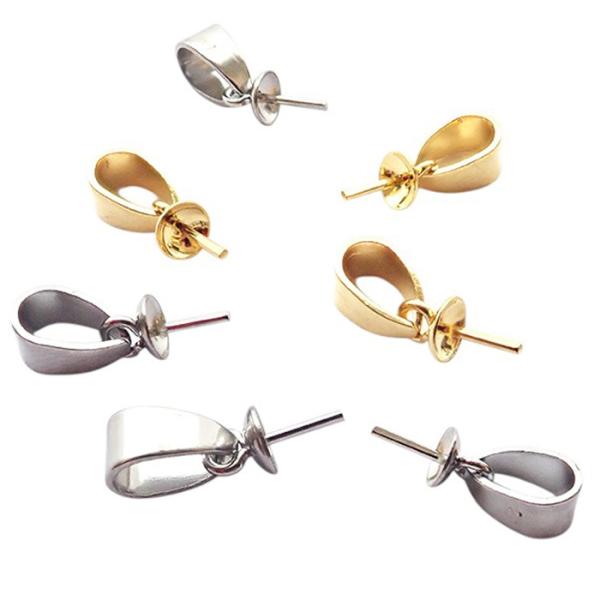 (ステンレス製/当店オリジナル)5個 バチカン付キャップ 3/4mm×バチカン高さ6/7mm 突き刺しヒートン パーツ