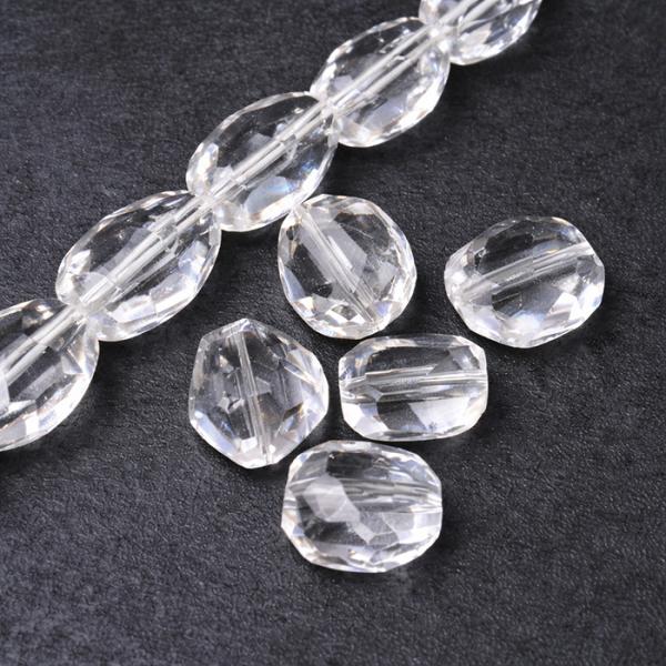 天然水晶 多面カットビーズ 1粒セット 約19-21mm*14-17mm クリア