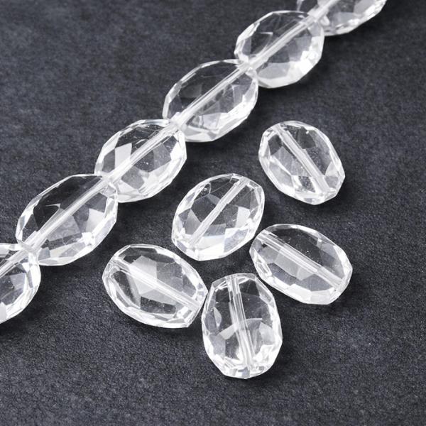 ポイント5倍☆ 天然水晶 多面カットビーズ 1粒売り 約23-28mm×15-18mm