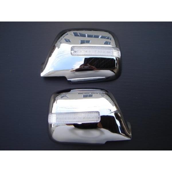 クロームメッキ LEDドアミラーカバー トヨタ ランドクルーザー 80系