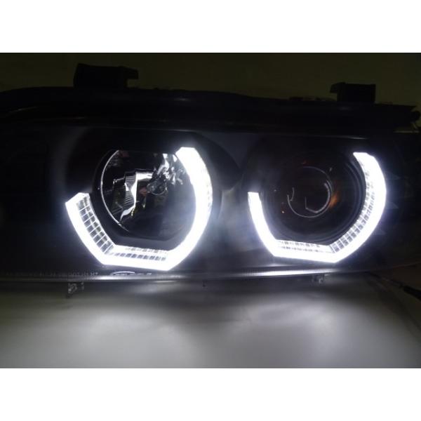 ＮＥＷデザイン　BMW LED　3Ｄ　イカリング　ヘッドライト　E39　MテクアルピナACシュニッツアーメッキ　ヘッドランプ　エンジェルアイ　5シリーズ