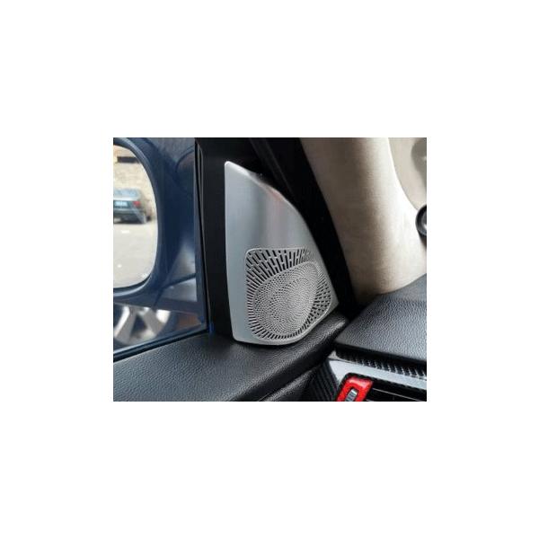 高品格♪ BMW サテンシルバー Aピラー スピーカー カバー E90 E91 320i 323i 325i 325xi 330i 330xi 335i セダン