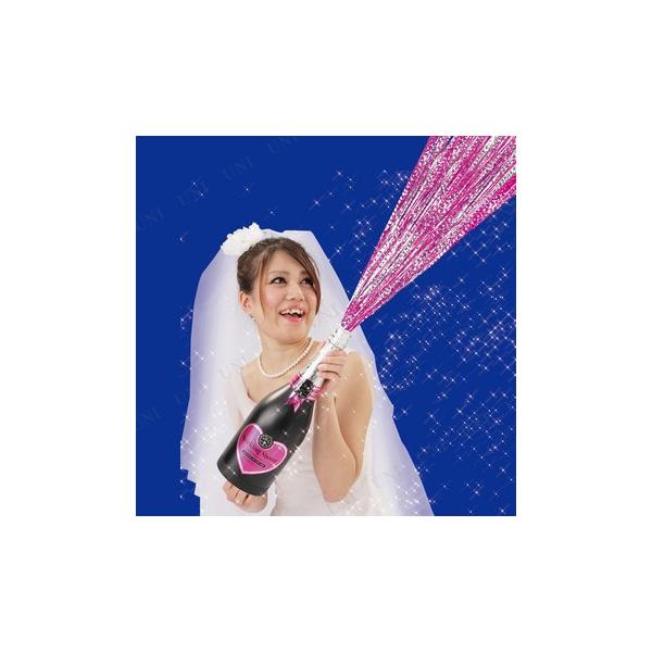 全長40cmシャンパンボトル型スパークリングシャワークラッカー。ピンクのキラキラメタルテープが80本飛び出します。弾2ケ付き【キーワード】KEYクリスマスにクラッカー,大型,大きい,ビッグ,パーティーグッズ,パーティー用品,イベント用品,演...