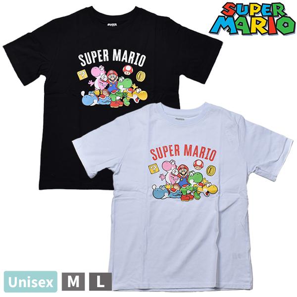 ユニセックス 男女兼用 スーパーマリオ マリオ 半袖 Tシャツ 綿100