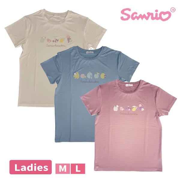 sanrio サンリオ 半袖 Tシャツ   婦人 レディース トップス かわいい キャラクター M L ぽちゃっこ ケロケロけろっぴ タキシードサム ポムポムプリン 【1点まで