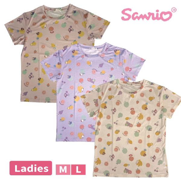 sanrio サンリオ 半袖  婦人 レディース  Tシャツ トップス かわいい キャラクター M L クロミ マイメロ キティ ぽちゃっこ【1点までメール便可】