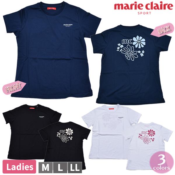 レディース 婦人 marie claire sport マリクレール スポーツ 半袖 Tシャツ トップス マリクレ M L LL ブランド プリント 【1点までメール便可】