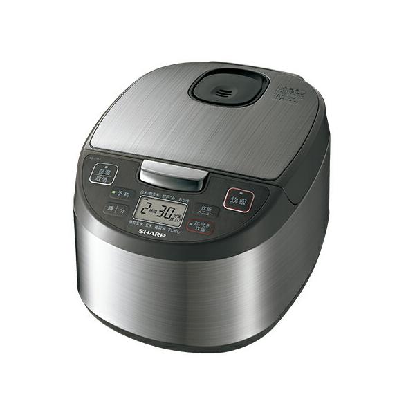 シャープ 炊飯器 5.5合 黒厚釜 球面炊き シルバー KS-S10J-S」の