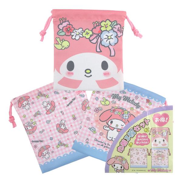 マイメロディ 【ネコポス便発送可】04351-01 サロンジェ 巾着3枚セット