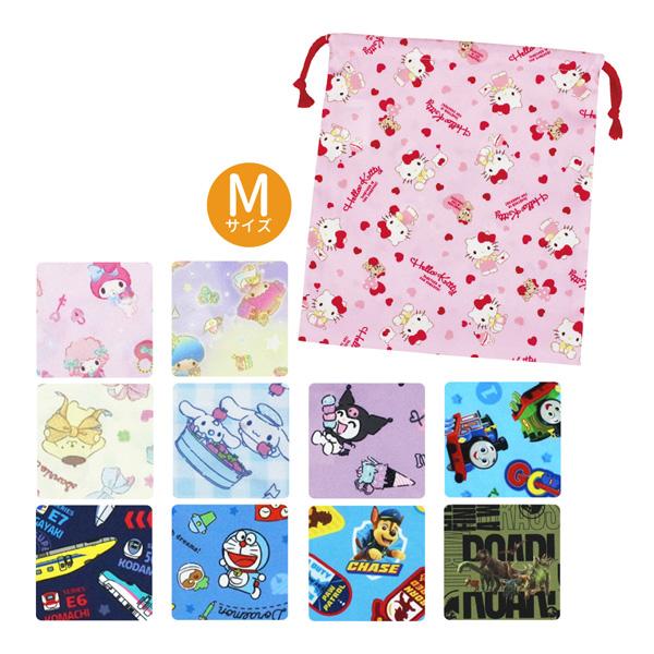 「入園入学アイテムの必需品！」人気キャラクターシリーズから「巾着M」の登場です。ちょっと大きめの巾着で、体操服やエプロン、お着替え、上履き入れ等にちょうどよいサイズです。巾着タイプなので紐を絞るだけで簡単に開閉できます。内側にネームタグつき...