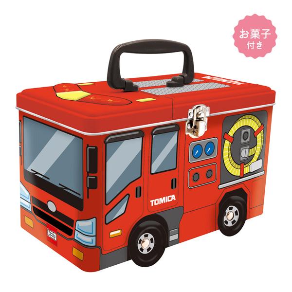 176023 トミカトランク缶 消防車 トミカ TOMICA ハート Heart 食玩 お