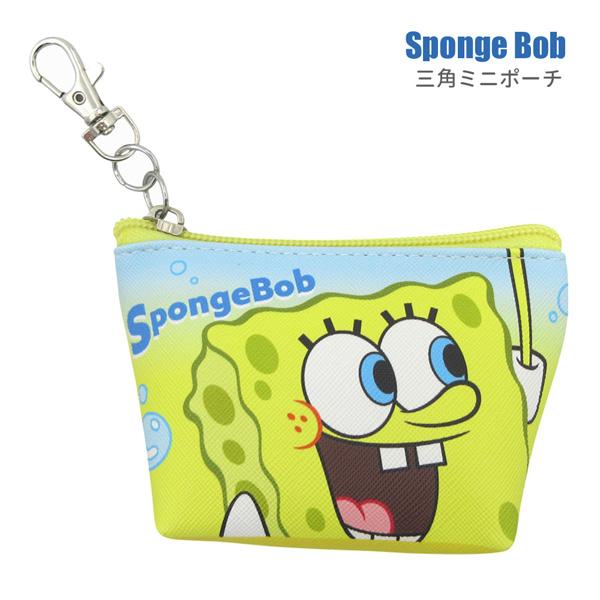 5544463 スポンジボブ 三角ミニポーチ 小銭入れ 小物入れ 収納 ケース 合皮 キャラクター BAG ポーチ バッグ キャラクター ポーチ ギフト プレゼント
