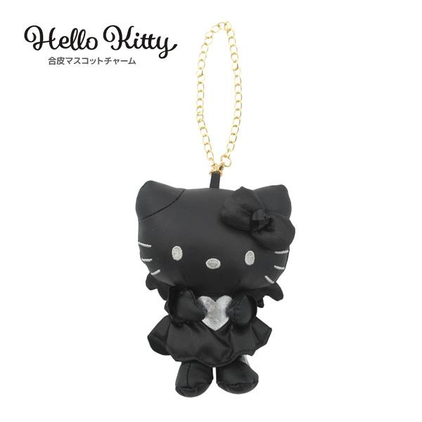 KT60-01 ハローキティ 合皮マスコットチャーム ブラック SANRIO サンリオ hellokitty マスコット チャーム アクセサリー 装飾 モチーフ NIC ティー・シー・ピー