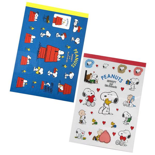 ネコポス便発送可】スヌーピー PS21 スクエア メモパッド／シール付き