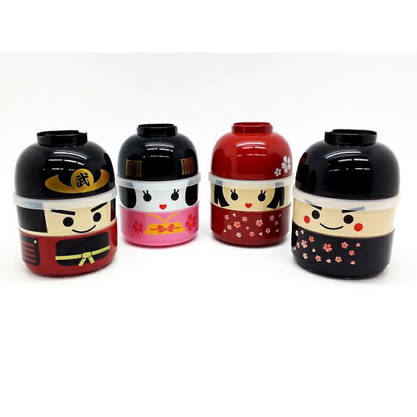 こけし二段弁当 480ml 弁当箱 ランチボックス 保存容器 2段 和柄