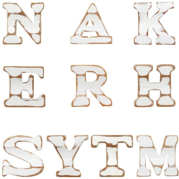 天然木製　イニシャル箸置き