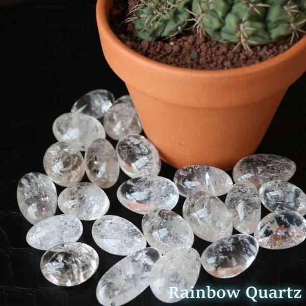 水晶 アイリスクォーツ タンブル Sサイズ 1個 天然石 天然水晶 虹 水晶 贈り物 パワーストーン 浄化 プレゼント インテリア 記念品