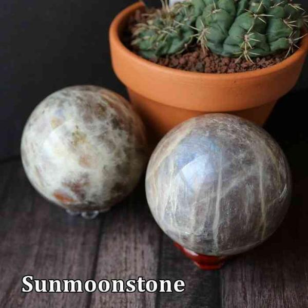 サンムーンストーン 丸玉 スフィア 58〜60mm 天然石 パワーストーン