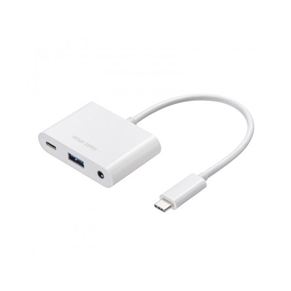 USB Type-Cハブ USB Type-C USB Aポート USB5Gbps 3.2 Gen1 対応 USB PD100W 3.5mm DAC搭載 USB-5TCPA23W サンワサプライ