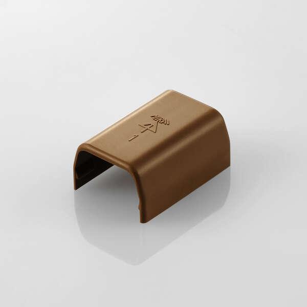 フラットモールの蓋の上からかぶせるだけ。配線の際のケーブルを保護し、すっきりと収納できるフラットモール(LD-GAF1MBR)用のジョイントパーツ(ストレート)。