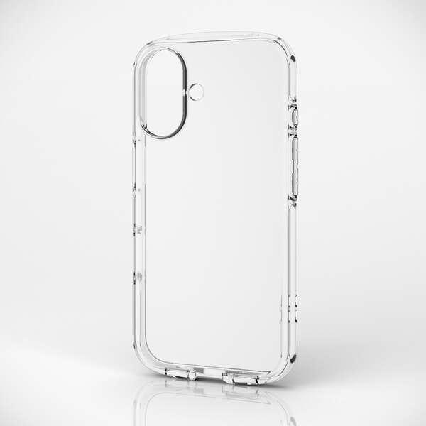 エレコム iPhone 16 ケース ソフト カバー 耐衝撃 カメラレンズ保護設計 ストラップホール付 TOUGH SLIM LITE クリア