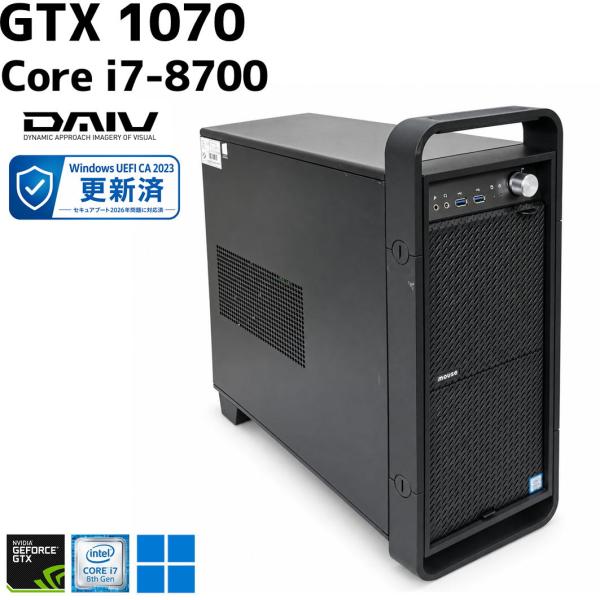 【中古ゲーミングPC】mouse DAIV / GeForce GTX 1070 / Core i7-8700 / 16GB / SSD 240GB + HDD 2TB / Windows11