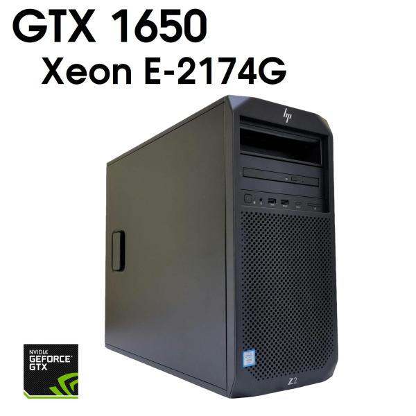 【中古ゲーミングPC】HP Z2 Tower G4 Workstation / GeForce GTX 1650 / Xeon E-2174G / 16GB / NVMe SSD 250GB + HDD 500GB / Windows11