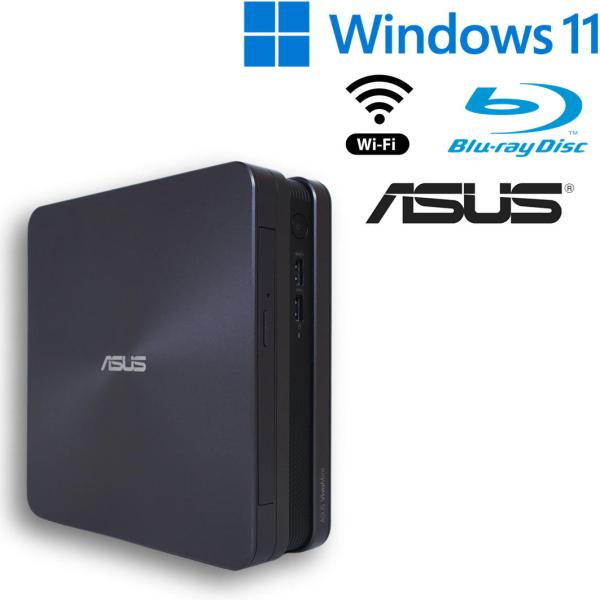 【中古ミニPC】ASUS / Core i3-8100T / 8GB / SSD 240GB / Windows 11 / WPS Office 2 / Wi-Fi / Blu-ray / VivoMini