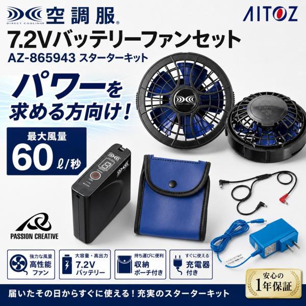 アイトス 空調服用 ハイパワーファン スターターキット AZ-865943