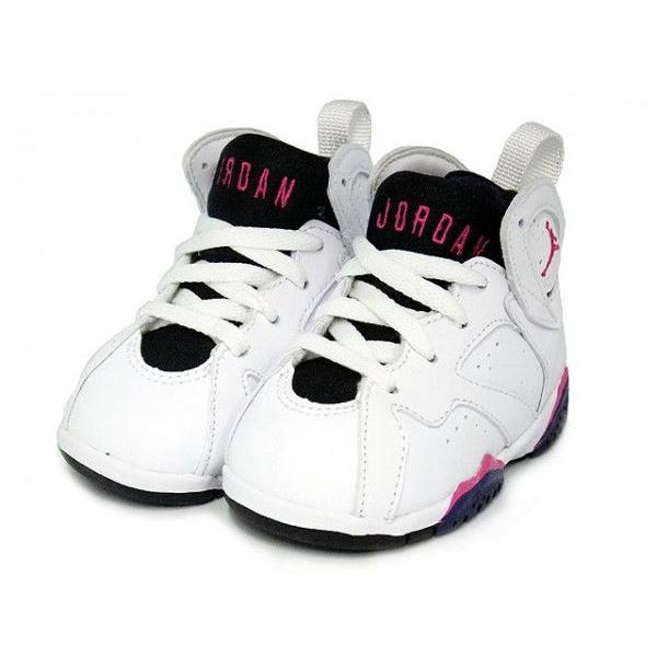 white pink and purple jordan 7s