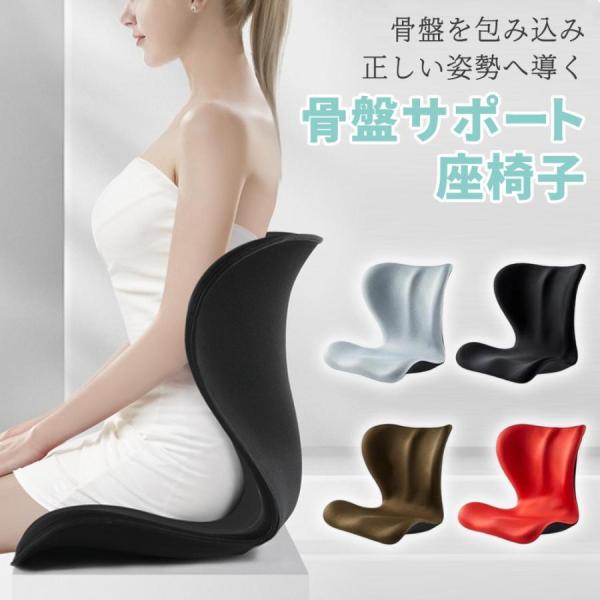 【サイズ】幅約42×奥行約40×高さ約38cm【構造素材】ポリプロピレン　ベルベット表面主な特徴骨盤サポート骨盤のゆがみを整え、自然な姿勢に導く設計腰痛緩和に効果的な立体構造姿勢矯正機能猫背を防ぎ、背筋を伸ばすバランス形状デスクワーク時の疲...